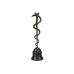 Snake rod of Asclepius symbol of medicine Bronze sculpture doctor marble base 14.96 inches 